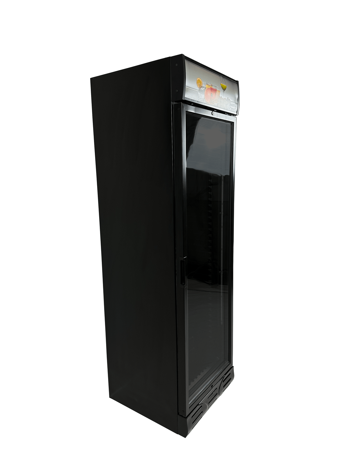 Combisteel Kühlschrank 1 Glastür Schwarz, 595 x 620 x 2000 mm