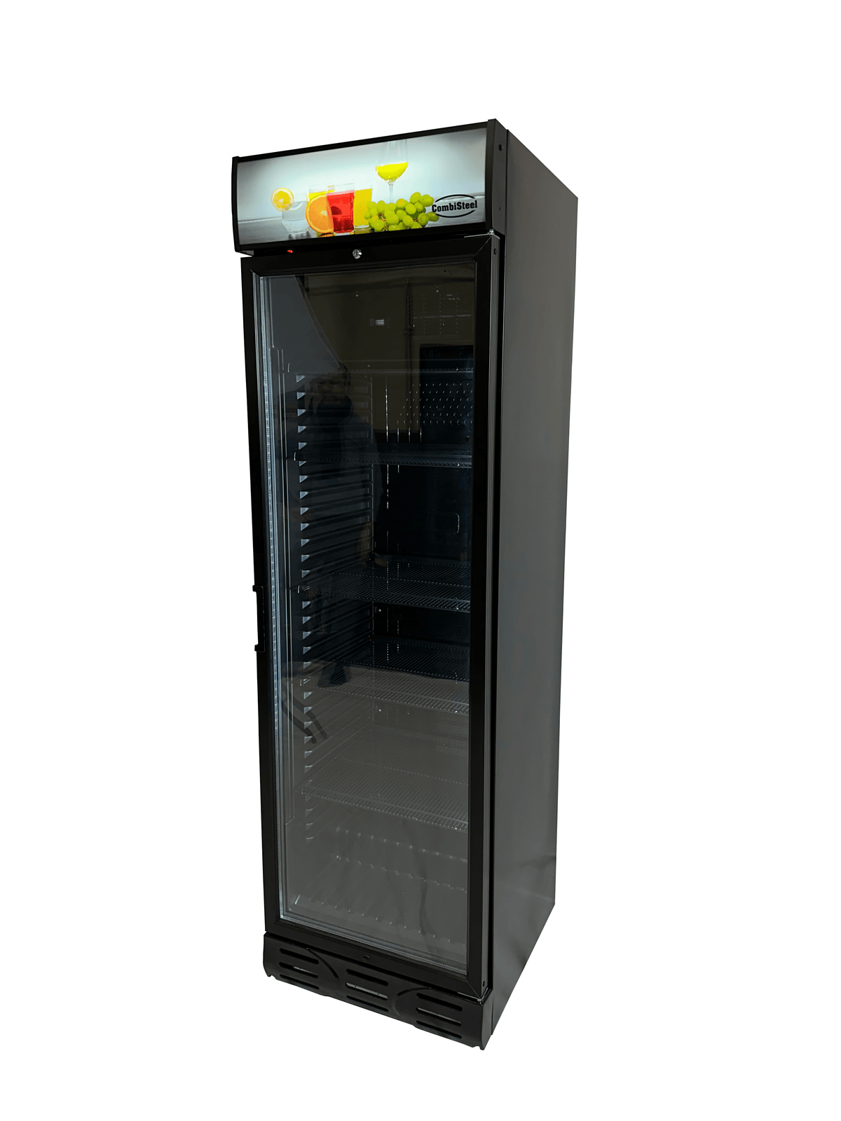 Combisteel Kühlschrank 1 Glastür Schwarz, 595 x 620 x 2000 mm