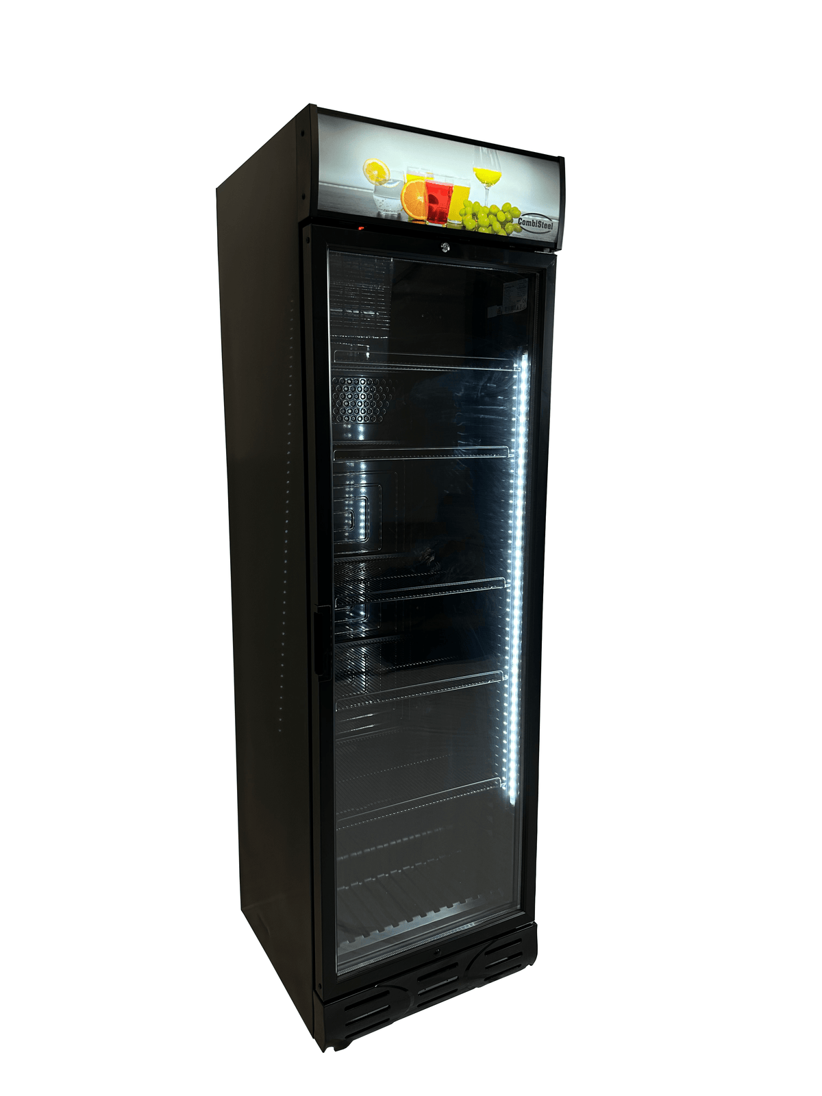 Combisteel Kühlschrank 1 Glastür Schwarz Scharnieren Tür Linkerseite