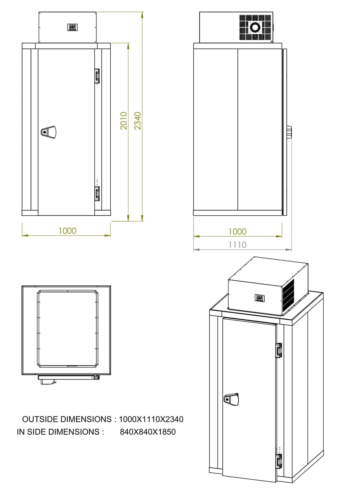 Combisteel Mini Frierzell Inkl. Tiefkühlaggregate