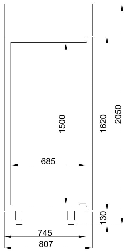 Combisteel Tiefkühlschrank Edelstahl Mono Block 700 Ltr Energy Line