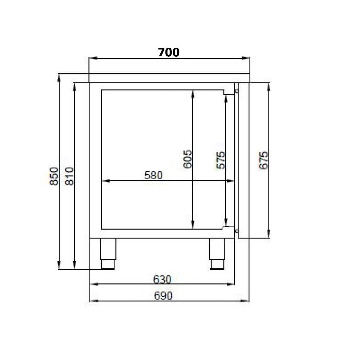 Combisteel Kühltisch 3 Türen Exkl. Motor, Serie 700