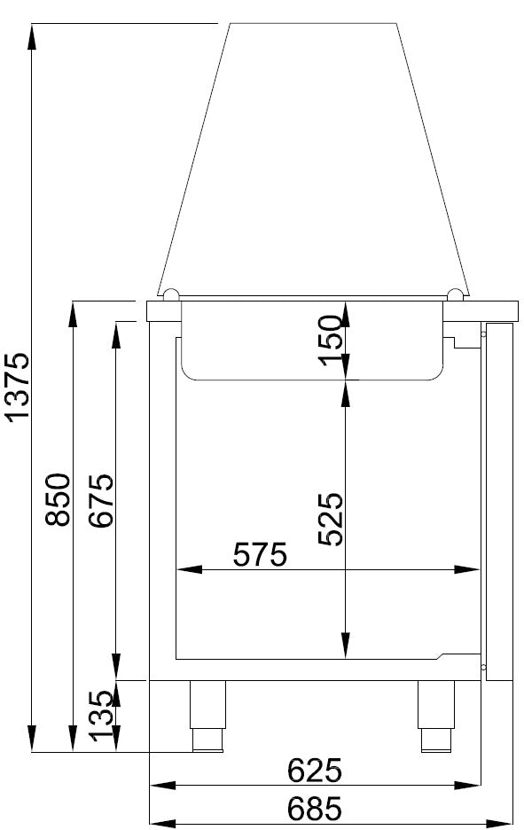 Combisteel Saladette 3 Türen 4x 1/1GN Behälter