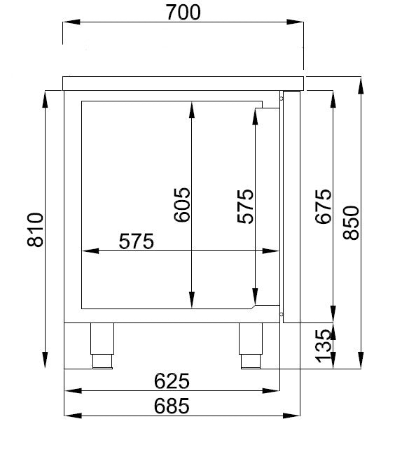 Combisteel Kühltisch 3 Türen, Serie 700 (7489.5165)