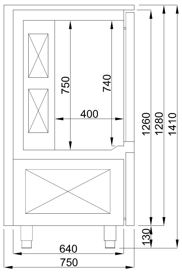 Combisteel Schnellkühler 10x 1/1GN, 800 x 750 x 1410 mm