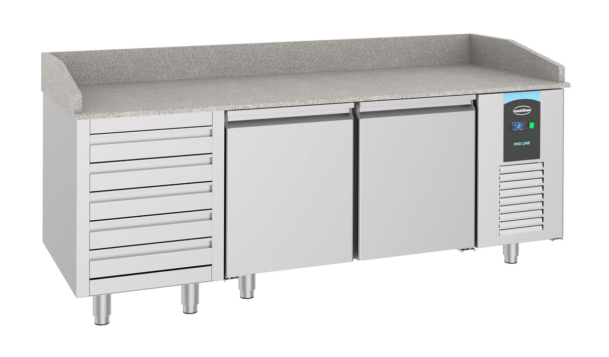 Combisteel Pizzatisch mit 2 Türen und 5 Schubladen