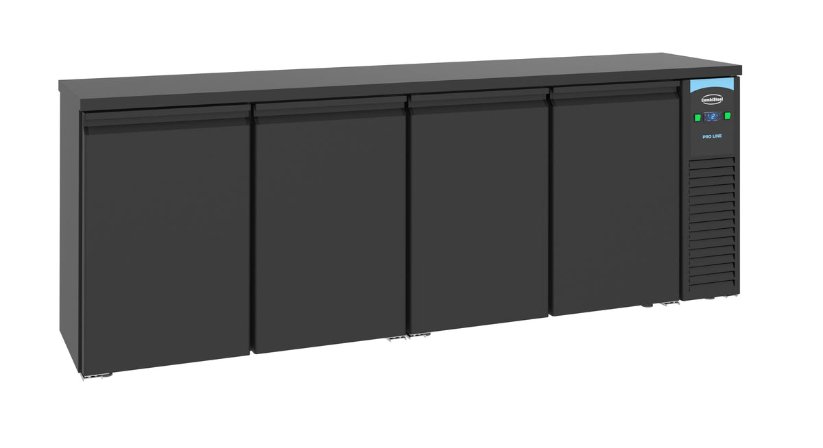 Combisteel Barkühler Schwarz 4 Türen, 2490 x 550 x 950 mm