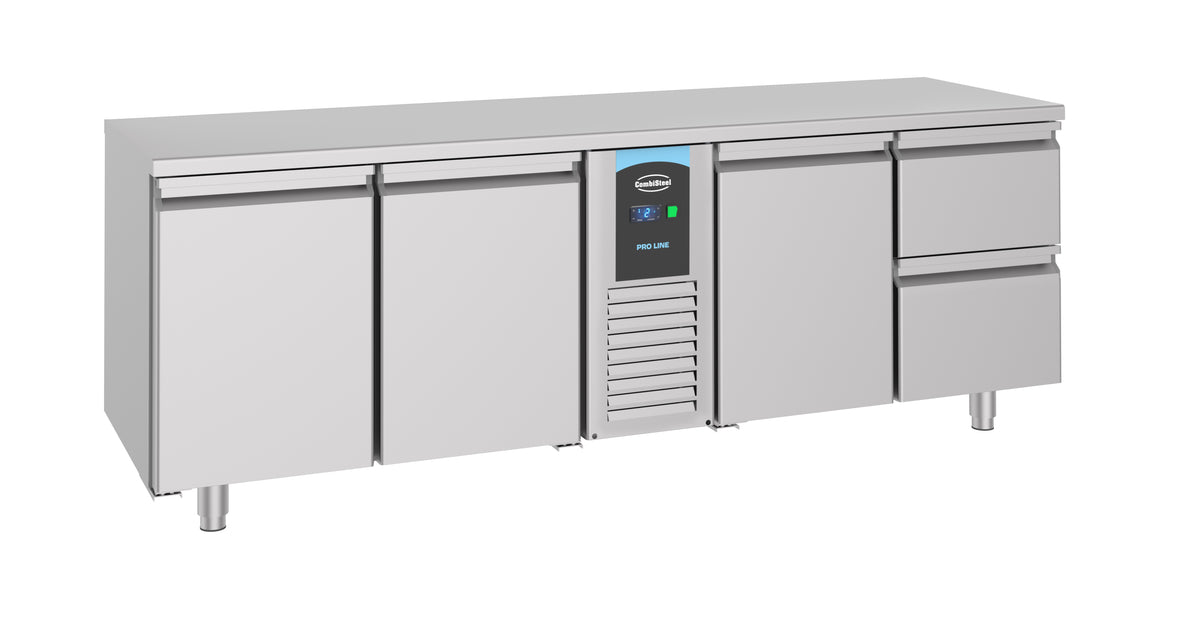 Combisteel Kühltisch 3 Türen und 2 Schubladen Monoblock Energy Line, Serie 700