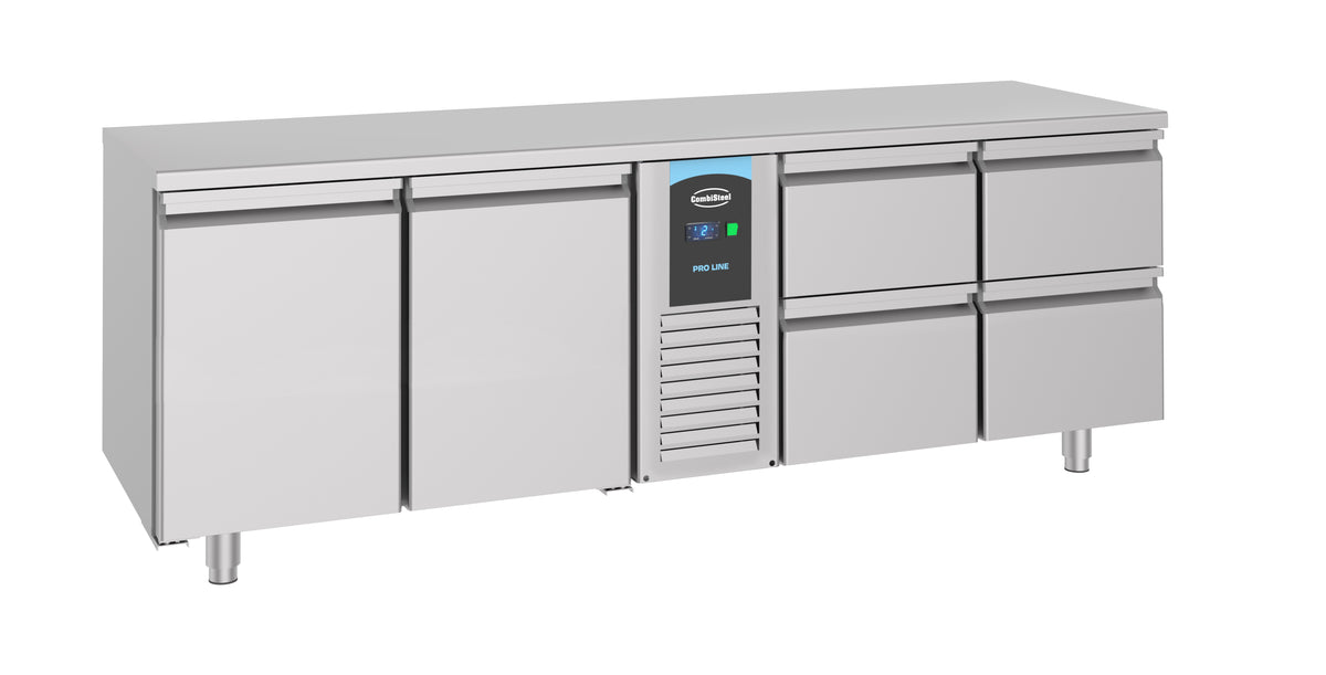 Combisteel Kühltisch 2 Türen und 4 Schubladen Monoblock Energy Line, Serie 700