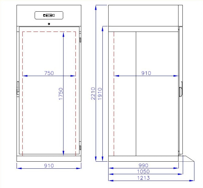 Combisteel Roll-in Tiefkühlschrank Edelstahl Mono Block 700 Ltr