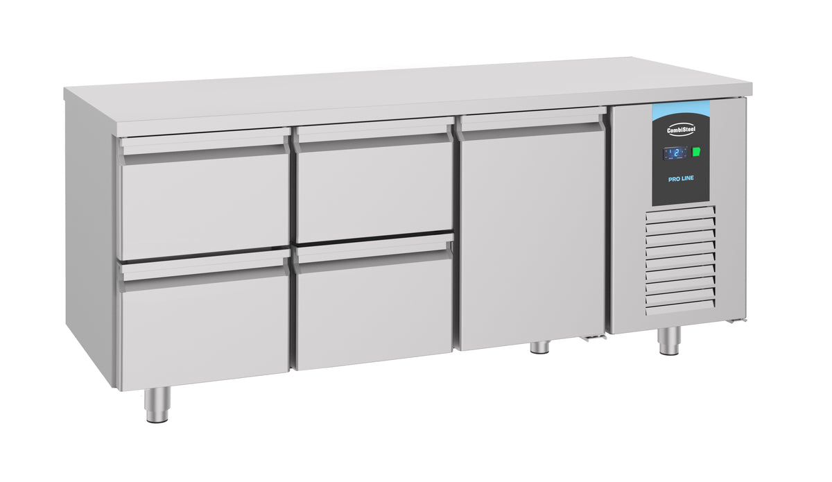 Combisteel Kühltisch 1 Tür 4 Schubladen Energy Line, Serie 700