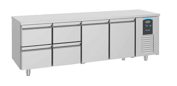 Combisteel Kühltisch 2 Türen 4 Schubladen Energy Line, Serie 700