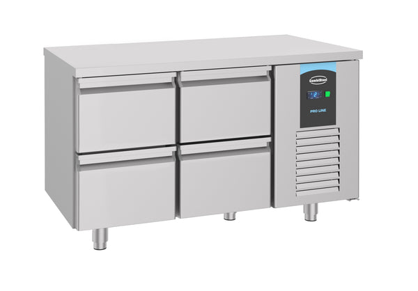 Combisteel Kühltisch 4 Schubladen Energy Line, Serie 700, 1400 x 700 x 850 mm
