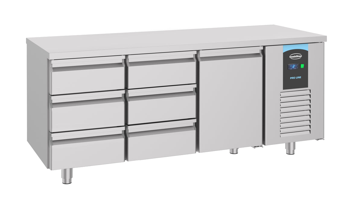 Combisteel Kühltisch 1 Tür 6 Schubladen Energy Line, Serie 700