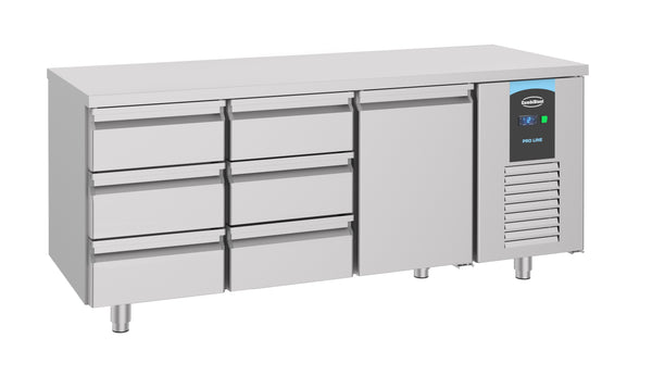 Combisteel Kühltisch 1 Tür 6 Schubladen Energy Line, Serie 700
