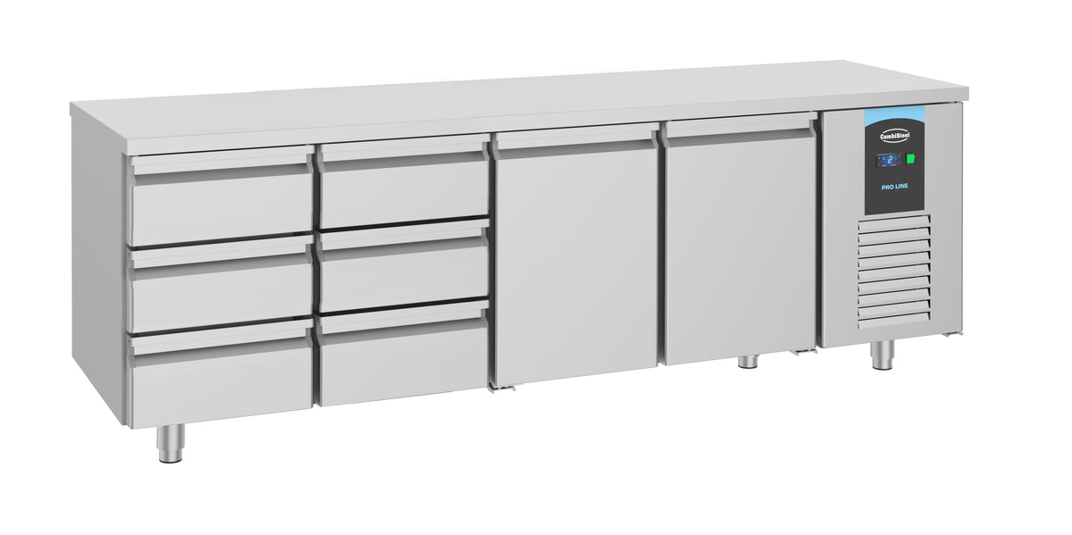 Combisteel Kühltisch 2 Türen 6 Schubladen Energy Line, Serie 700