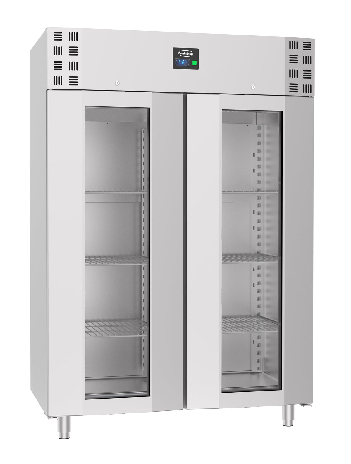 Combisteel Kühlschrank Edelstahl Glastür Mono Block 1400 Ltr