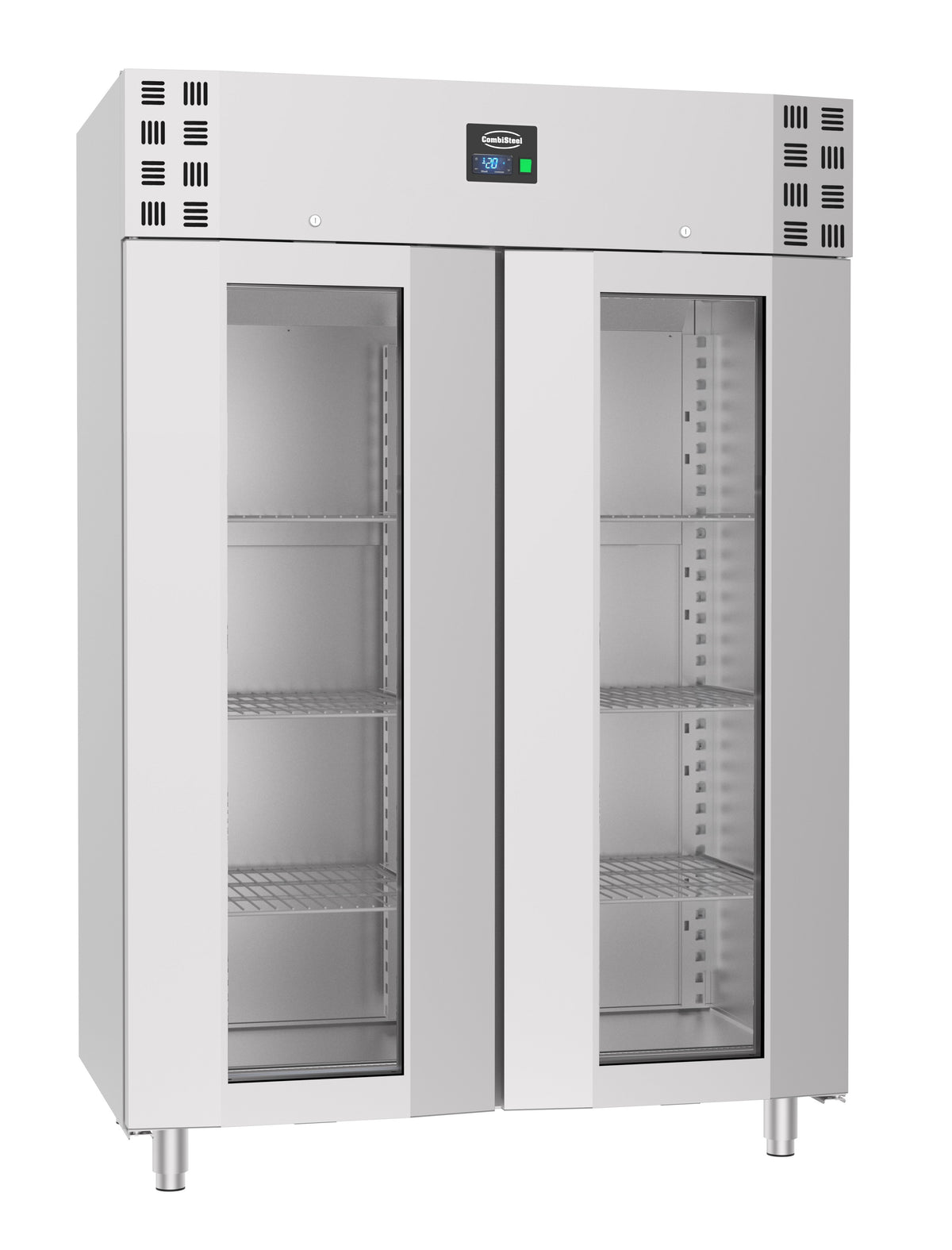 Combisteel Tiefkühlschrank Edelstahl Glastür Mono Block 1400 Ltr