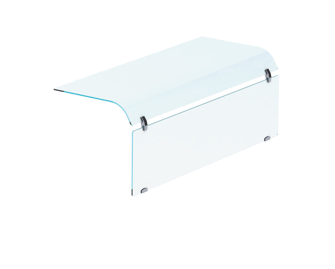 Combisteel Aufsatzbord mit Einseitig Abgerundet Glas Geschlossen - 4/1