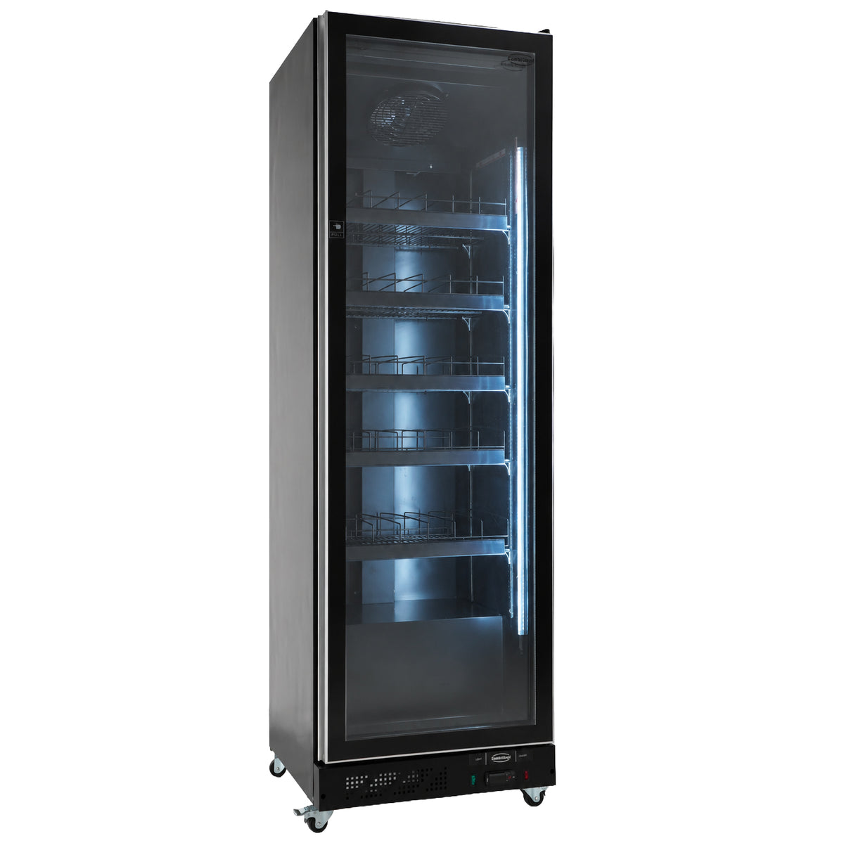Combisteel Kühlschrank 1 Glastür Schwarz, 620 x 600 x 1980 mm