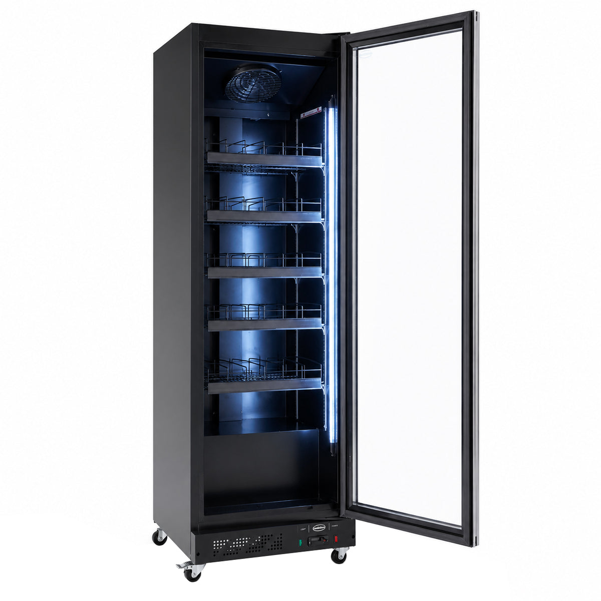 Combisteel Kühlschrank 1 Glastür Schwarz, 620 x 600 x 1980 mm