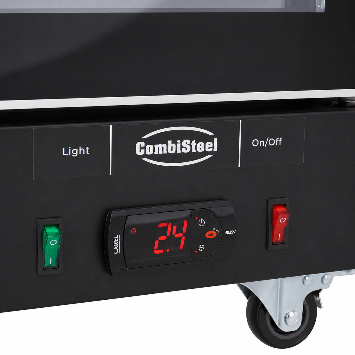 Combisteel Kühlschrank 1 Glastür Schwarz, 620 x 600 x 1980 mm