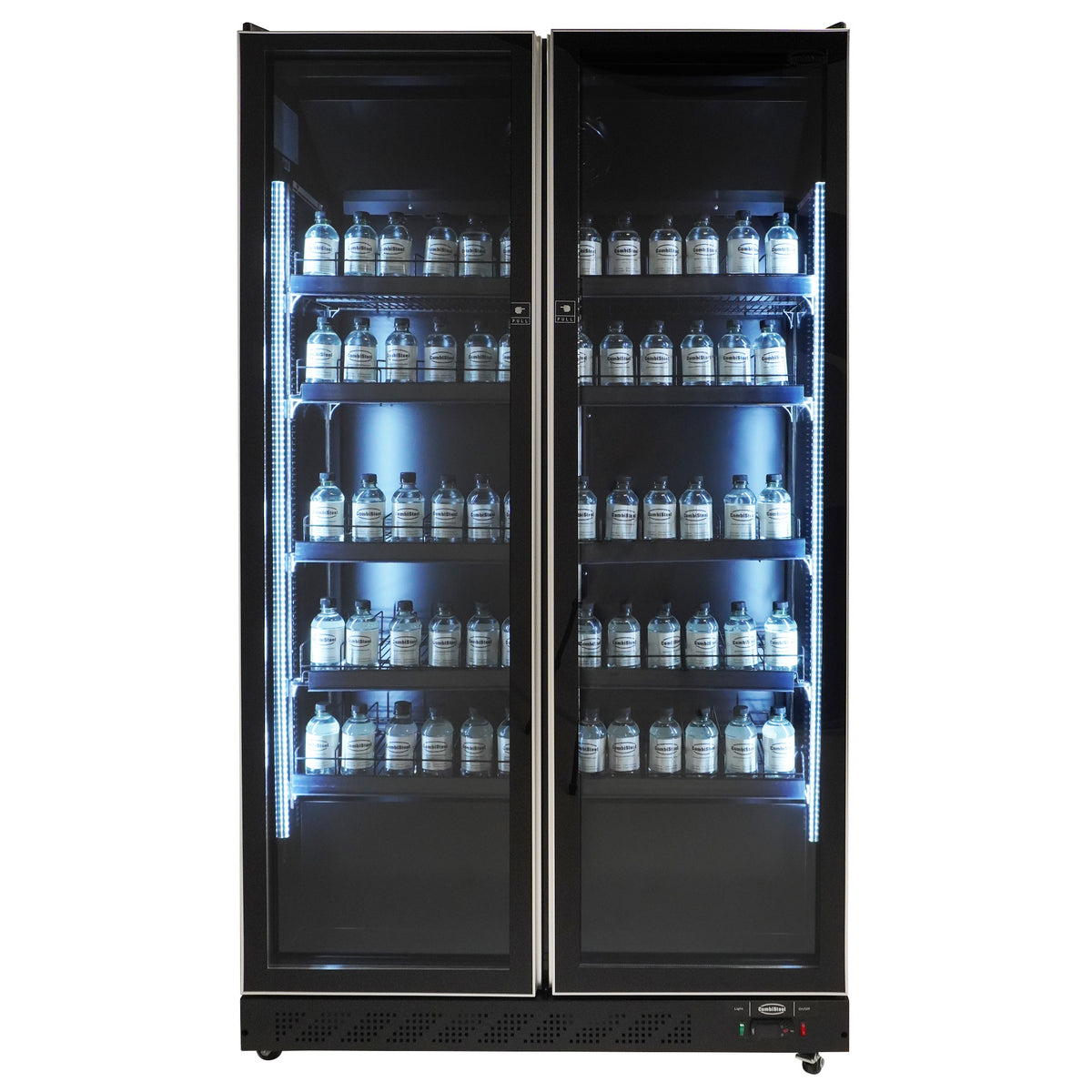 Combisteel Kühlschrank 2 Glastüren Schwarz