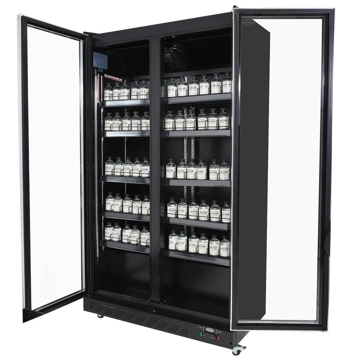 Combisteel Kühlschrank 2 Glastüren Schwarz