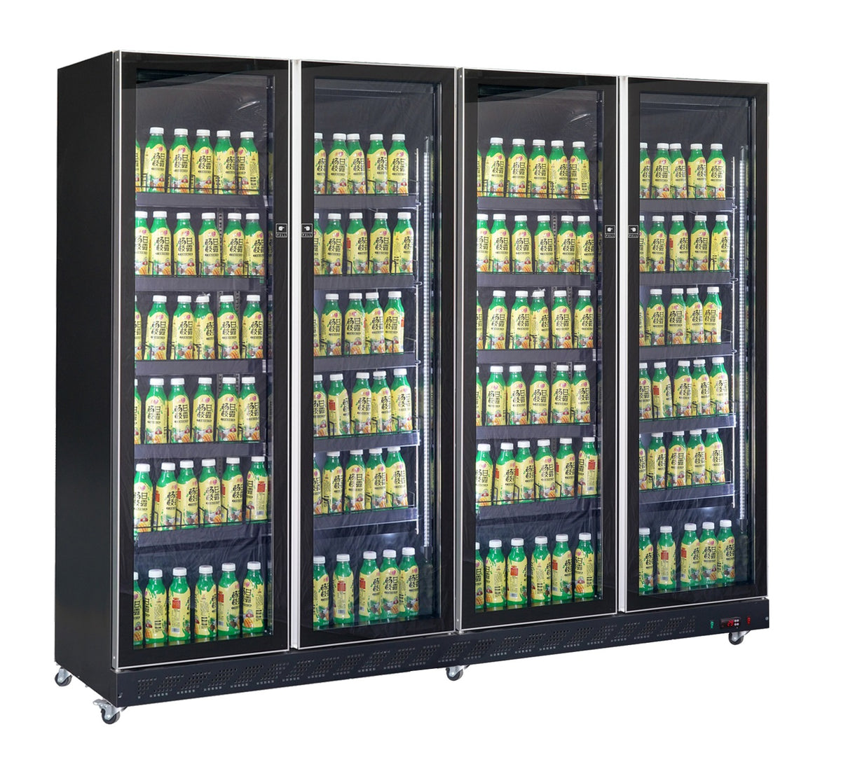 Combisteel Kühlschrank 4 Glastüren Schwarz *transport auf Anfrage*
