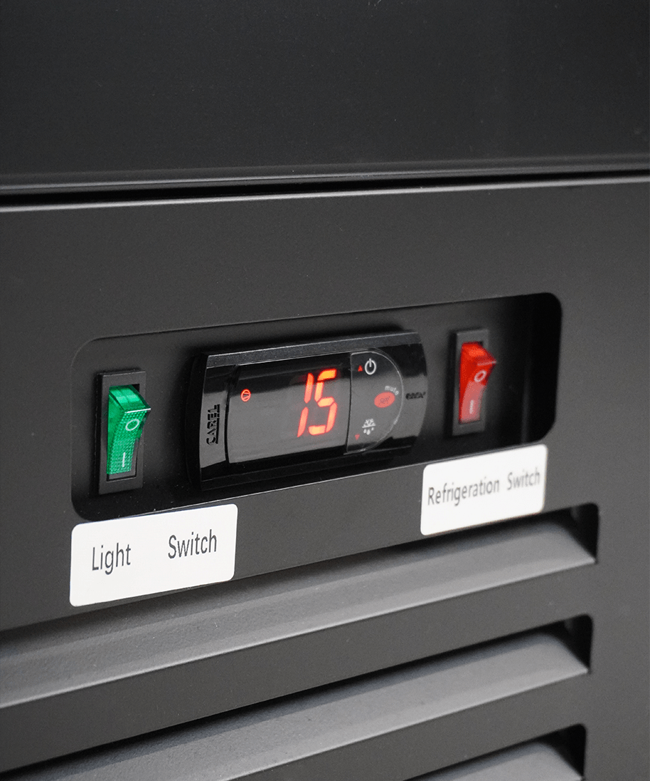 Combisteel Kühlschrank 1 Glastür Schwarz CEB-500R Bl