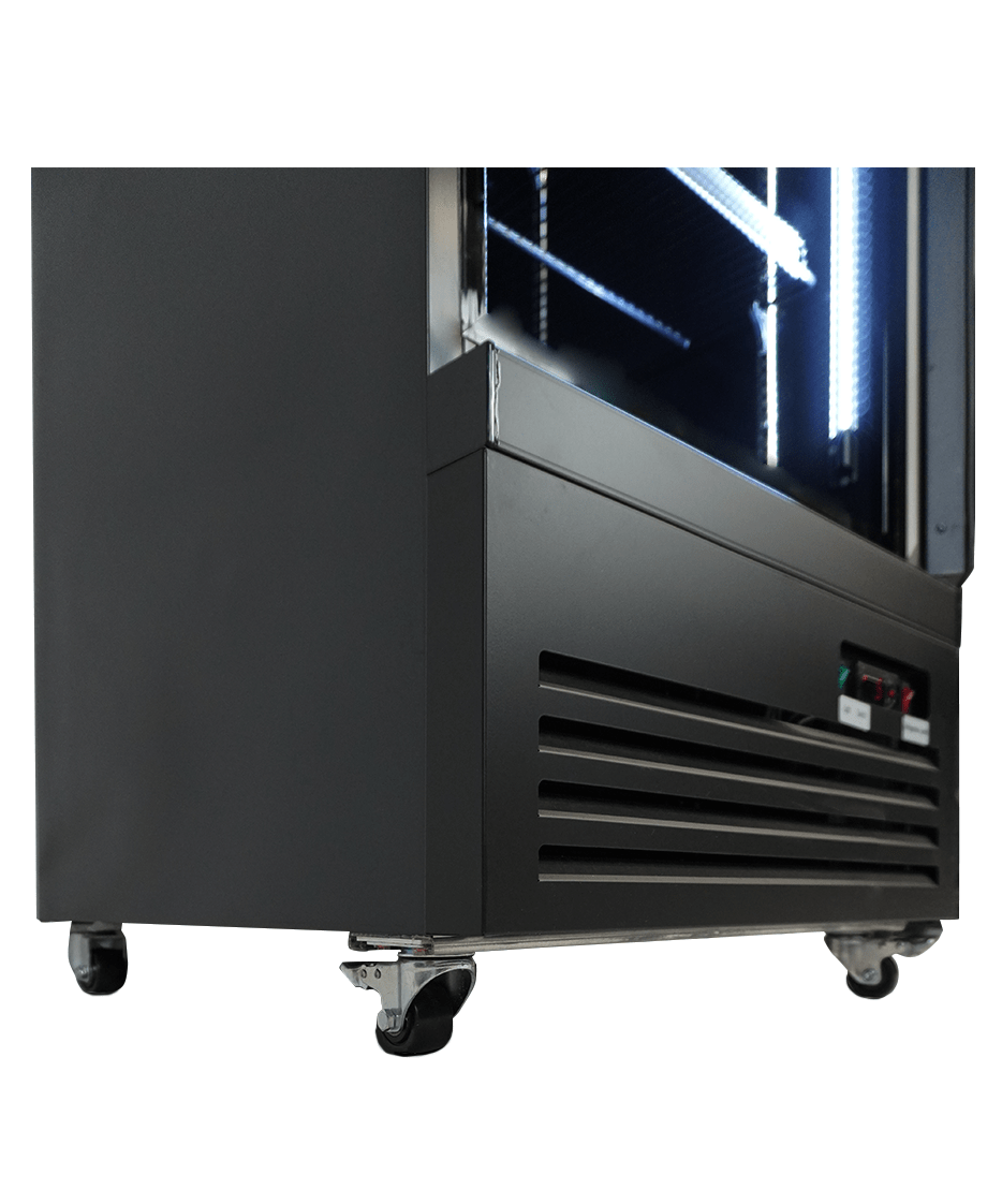 Combisteel Kühlschrank 1 Glastür Schwarz CEB-500R Bl