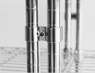 Combisteel Satz mit 2 Chrom Halterungen Zum Verbinden der Regale für 7530.0005-0010-0015-0020