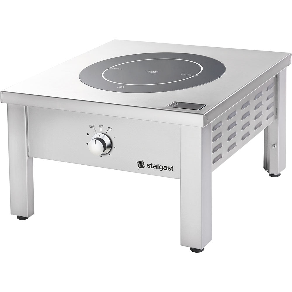 Stalgast Edelstahl Induktions-Hockerkocher, 1 Kochplatte, 8 kW, 600x600x380 mm (BXTxH)