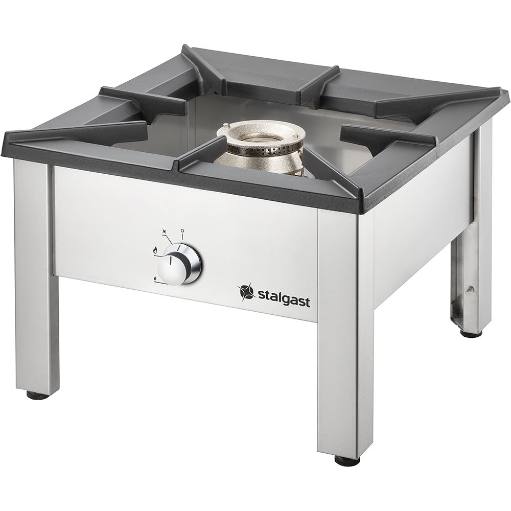 Stalgast Gas-Hockerkocher Top Power 14kW, mit Edelstahl Topfauflage, G20, 567x607x394 mm (BxTxH)