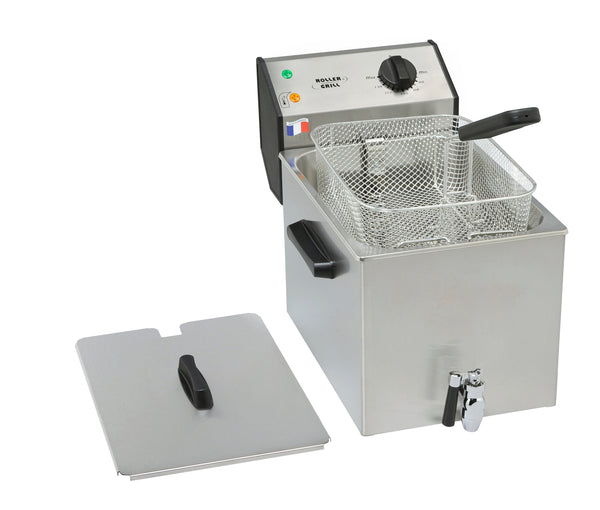 Stalgast ROLLER GRILL Fritteuse mit Ablasshahn, mit Ablasshahn, 8 Liter