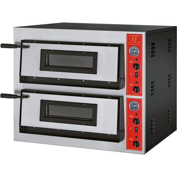 Stalgast GGF Pizzaofen mit zwei Kammern für 8 Pizzen à 300 mm, 8,4 kW, 900 x 735 x 750 mm (BxTxH)