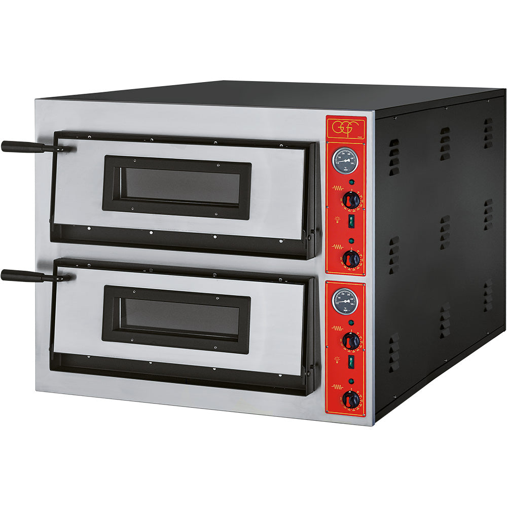 Stalgast GGF Pizzaofen mit zwei Kammern für 12 Pizzen à 300 mm, 14,4 kW, 900 x 1020 x 750 mm (BxTxH)