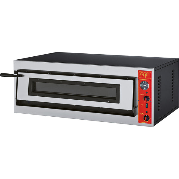 Stalgast GGF Pizzaofen mit einer Kammer für 6 Pizzen à 300 mm, 6,4 kW, 1150 x 735 x 420 mm (BxTxH)
