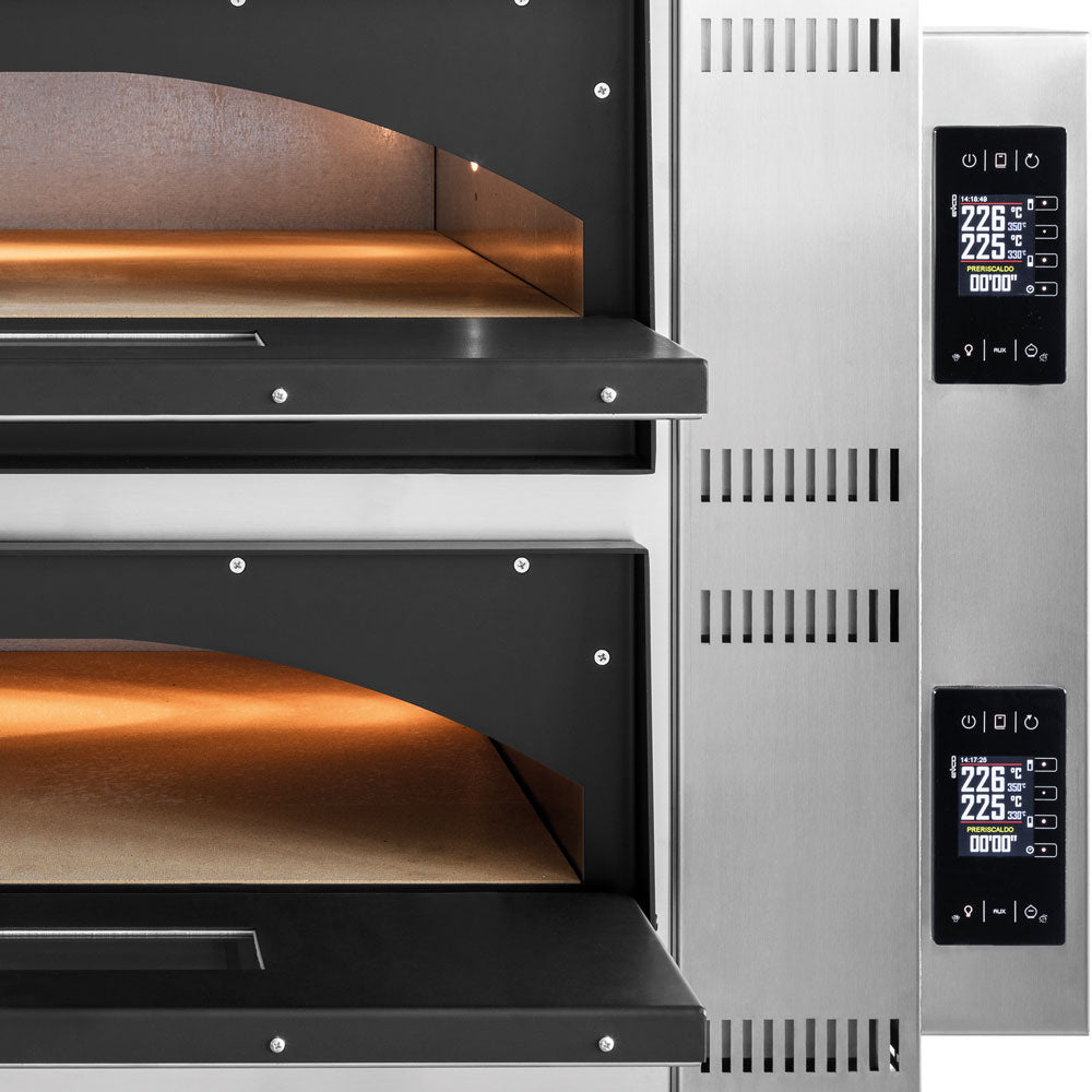 Stalgast GGF Pizzaofen F-Line Digital, 2 Kammern für 6 Pizzen á Ø 360 mm, 1370x850x750 mm (BxTxH), 18 kW
