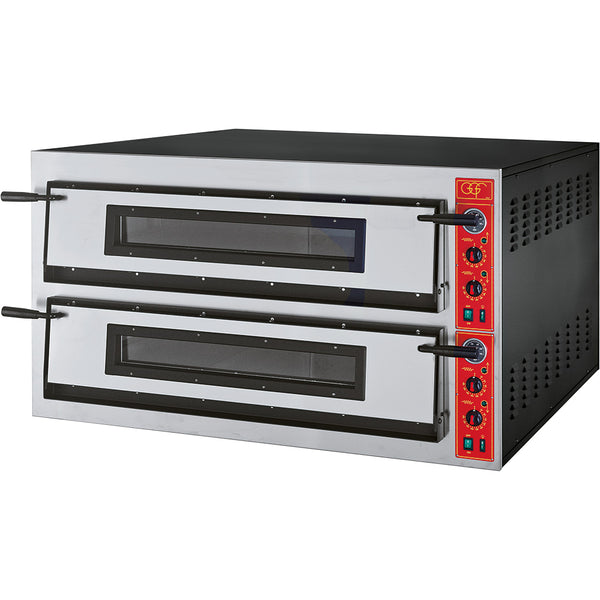 Stalgast GGF Pizzaofen mit zwei Kammern für 18 Pizzen à 360 mm, 26,4 kW, 1370 x 1210 x 750 mm (BxTxH)