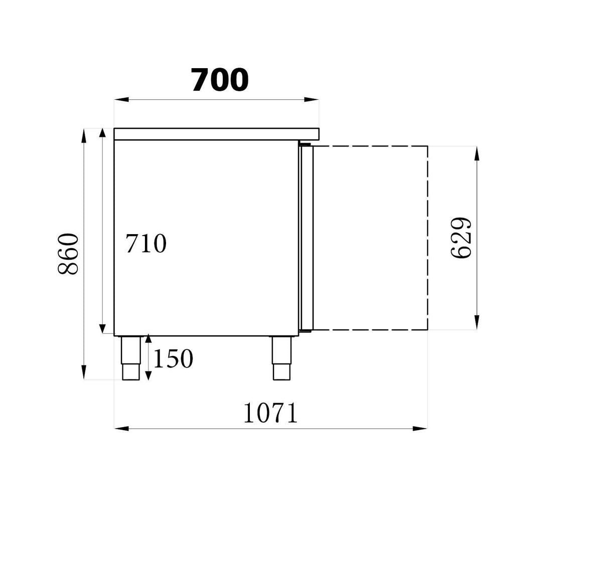 Combisteel Kühltisch 3 Türen, Serie 700 (7950.0082)