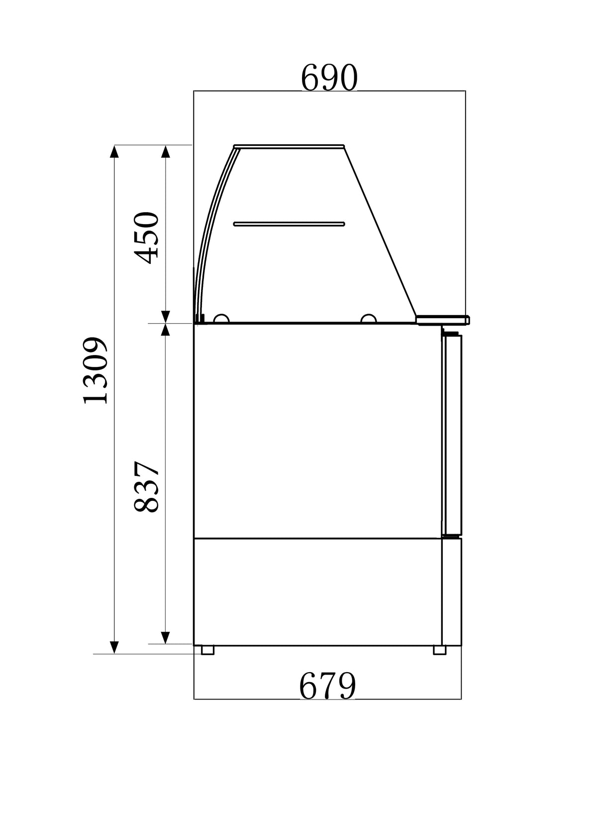 Combisteel Gekühlte Saladette mit Glas 3 Türen (7950.0405)