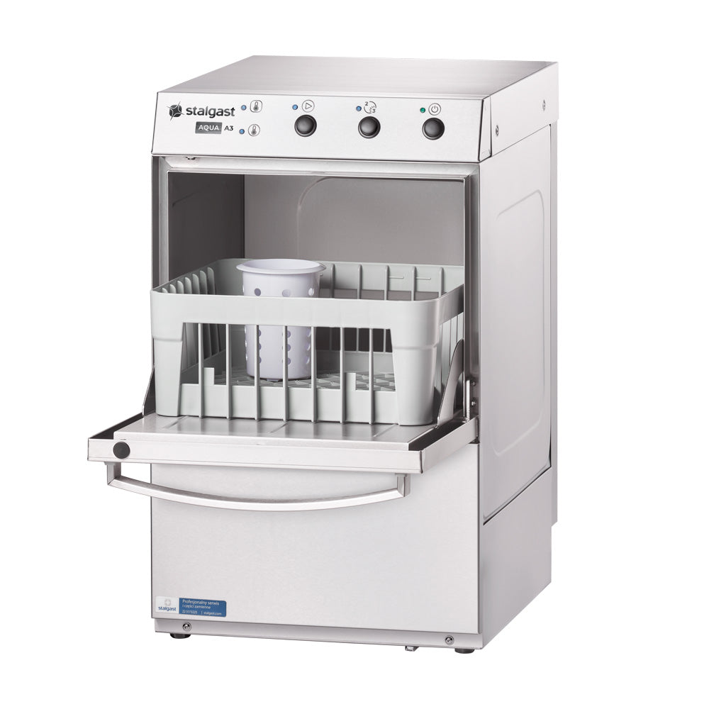 Stalgast Gläserspülmaschine AQUA A3 mit Klarspülmitteldosierpumpe, Korbgröße 350x350 mm