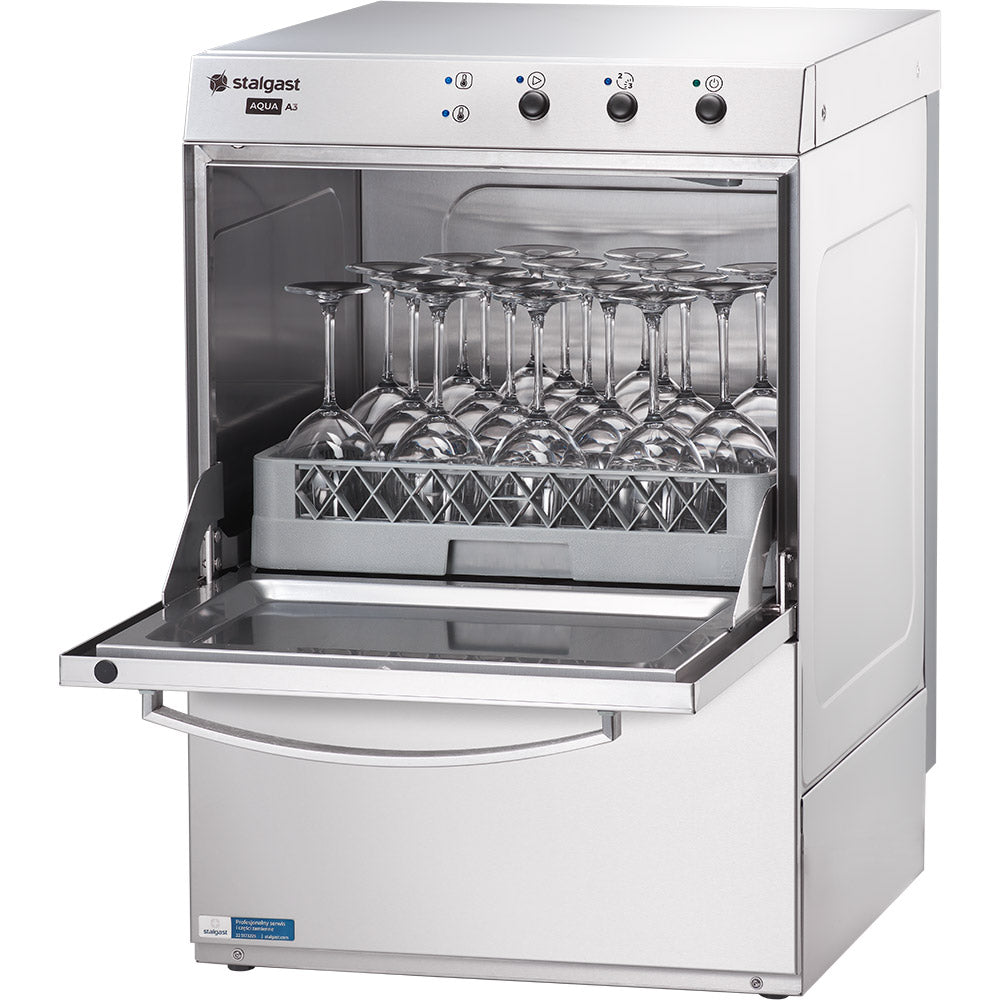 Stalgast Gläserspülmaschine AQUA A3 mit Klarspülmitteldosierpumpe, Korbgröße 350x350 mm
