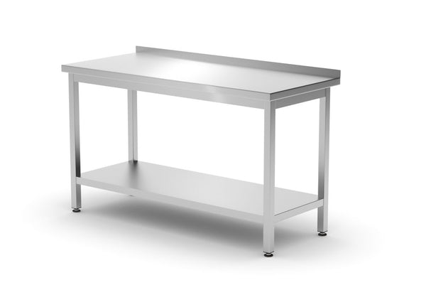 HENDI Wandtisch mit Ablage – verschraubt, Tiefe 600 mm