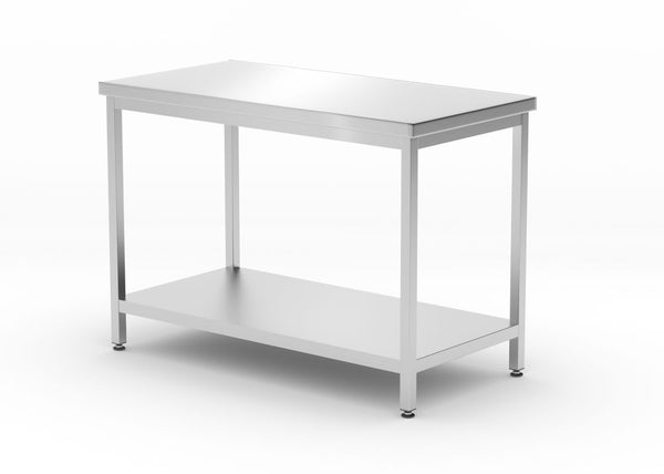 HENDI Mitteltisch mit Ablage – verschraubt, Tiefe 600 mm