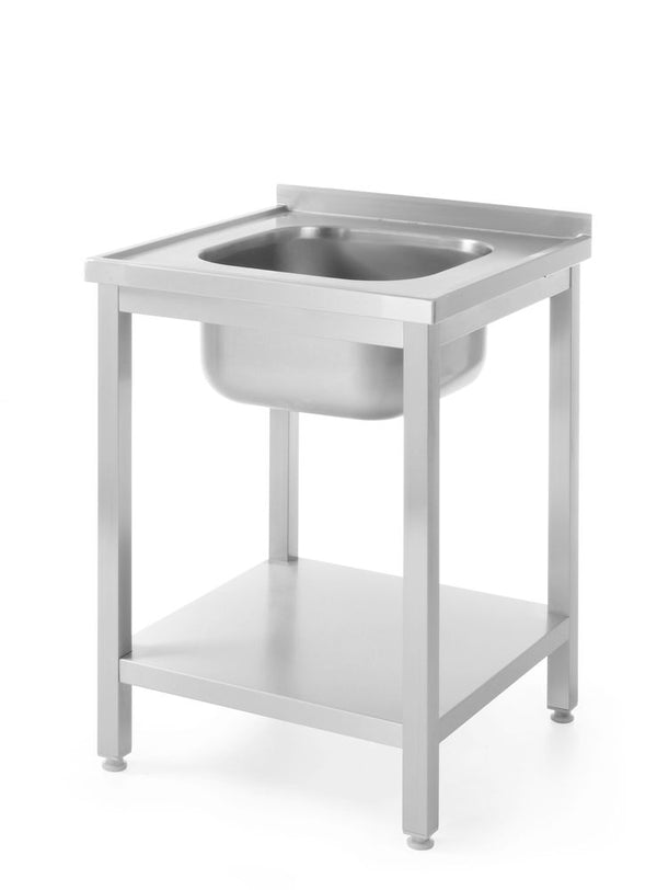 HENDI Waschtisch mit Ablage – verschraubt, Tiefe 600 mm