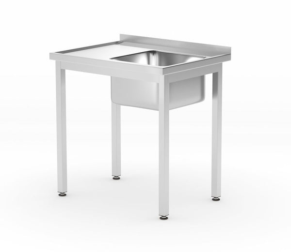 HENDI Waschtisch mit Ablage – verschraubt, Tiefe 600 mm