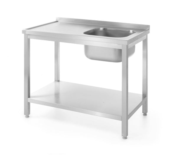HENDI Waschtisch mit Ablage – verschraubt, Tiefe 600 mm