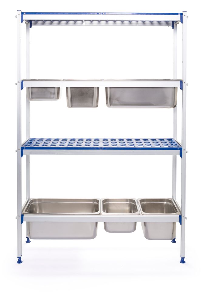 HENDI Regalsystem aus Aluminium für GN Behälter
